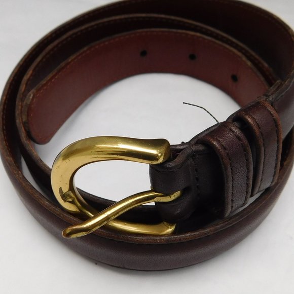VINTAGE COACH BROWN GLOVE LEATHER BELT - Picture 8 of 8